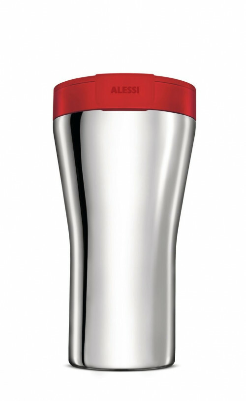 Alessi Thermosbeker Caffa met rood deksel