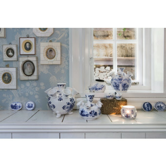 Royal Delft Blueware Tulpen Vaas op pootjes Klein 14 cm